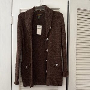 Vintage Ralph Lauren Brown Cardigan (Unworn - New with Tag)